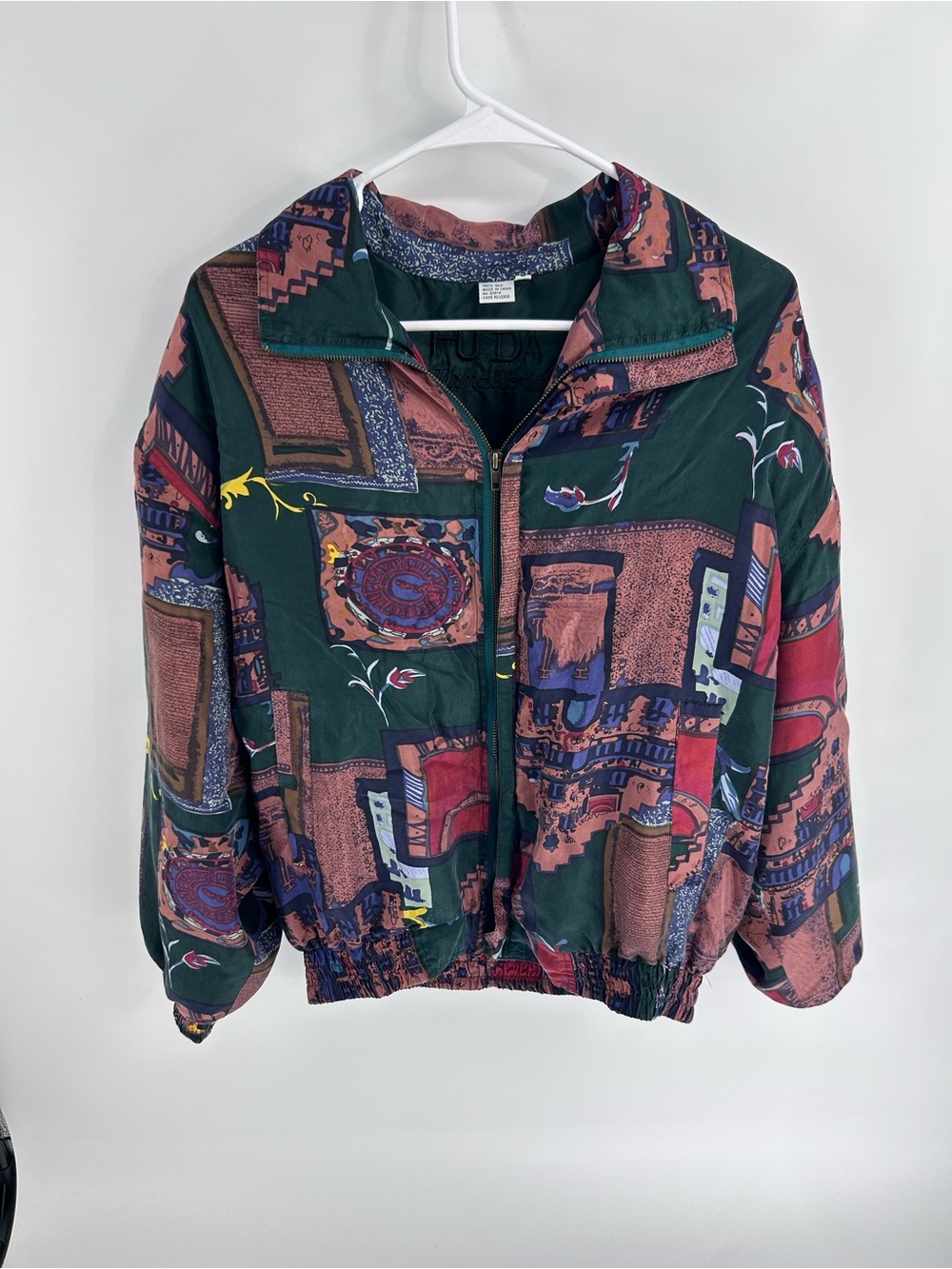 Vintage 90’s Fuda International Silk Bomber Jacket - Size Large